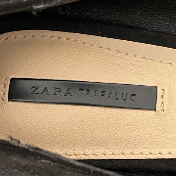 Zara Black Patent Suede Platform Stilettos 39 - Picture 10 of 10